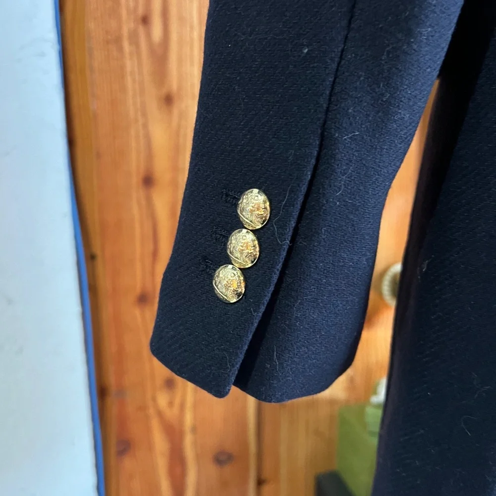 Double Breasted Zara Manteco Wool Blend Trench Coat - Picture 4 of 7